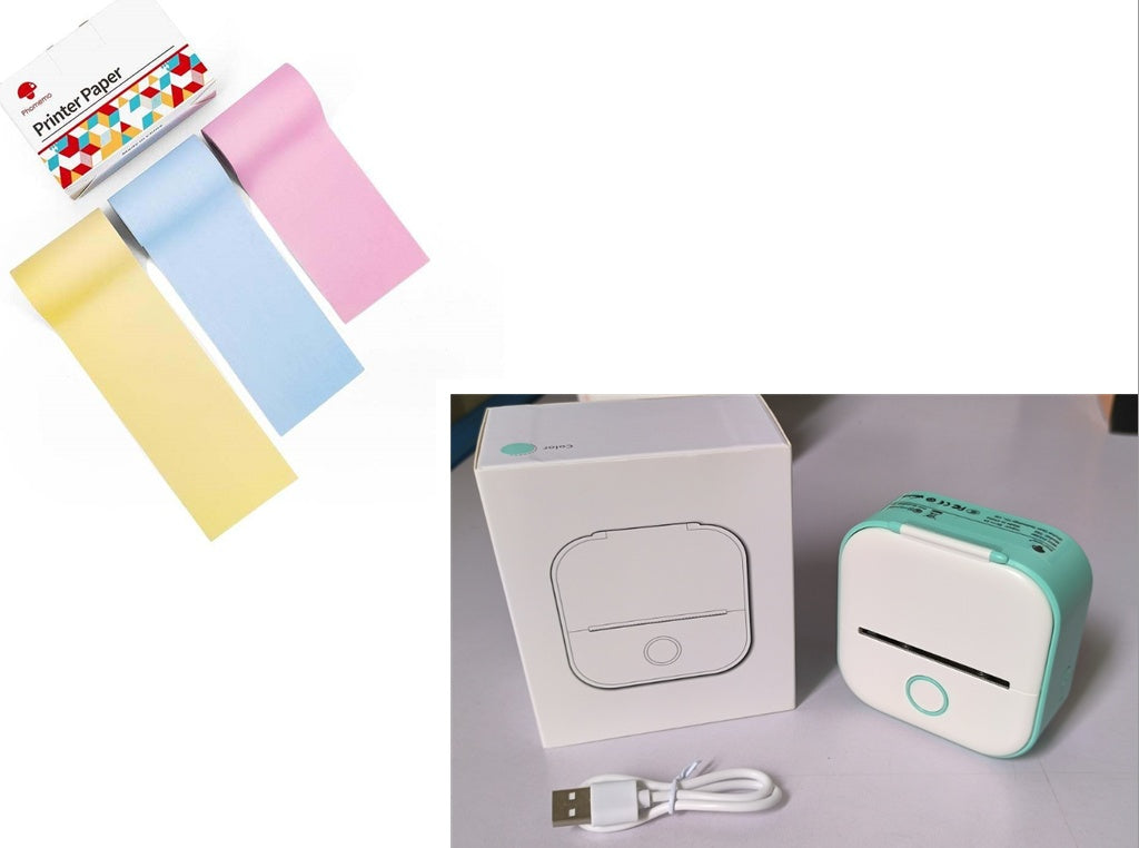 Portable Mini Thermal Label & Photo Printer | Bluetooth-Compatible | Price Tag & Student Study Aid Printer