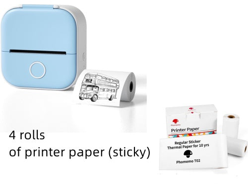 Portable Mini Thermal Label & Photo Printer | Bluetooth-Compatible | Price Tag & Student Study Aid Printer