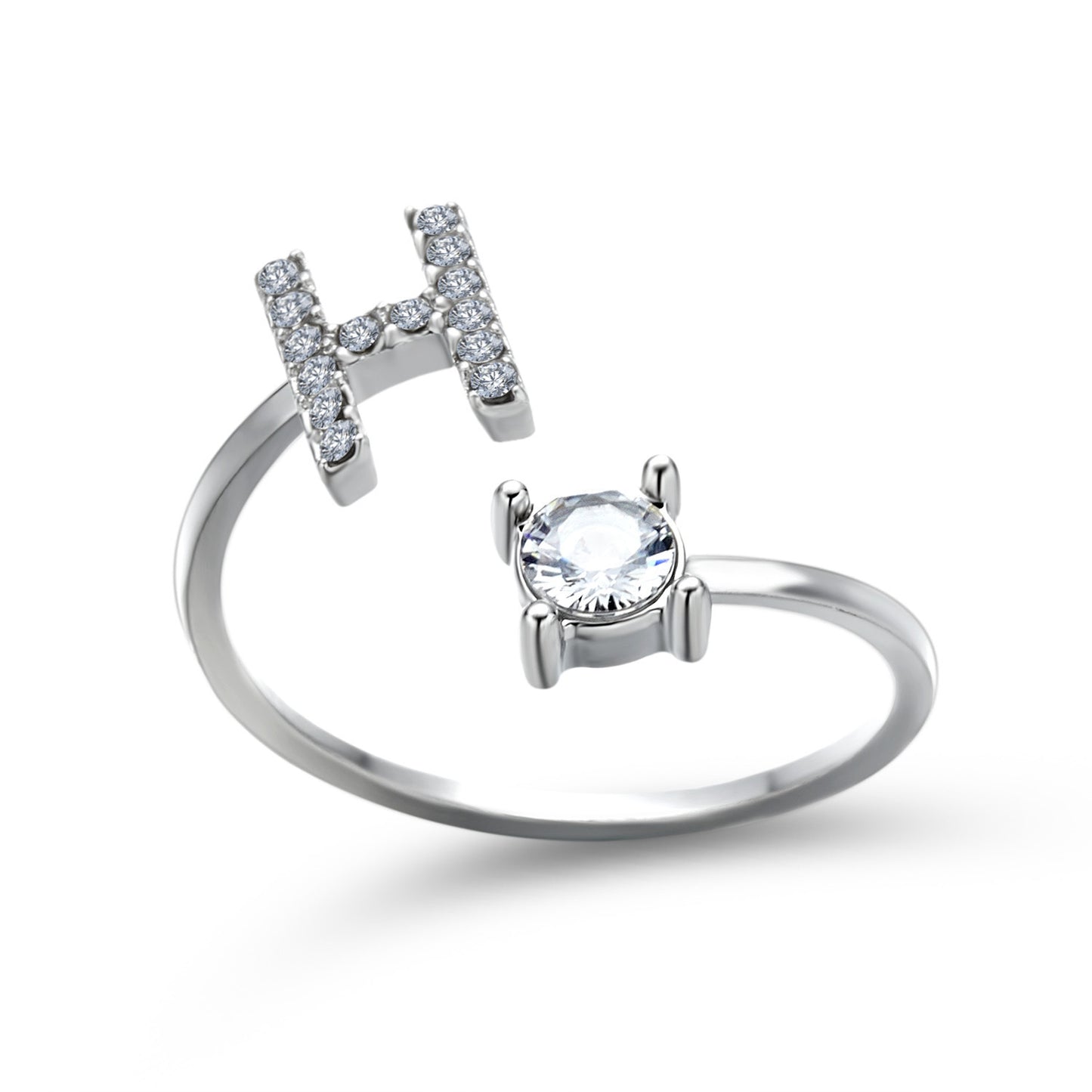Adjustable Initial Letter Ring for Women – Elegant Fashion Jewelry