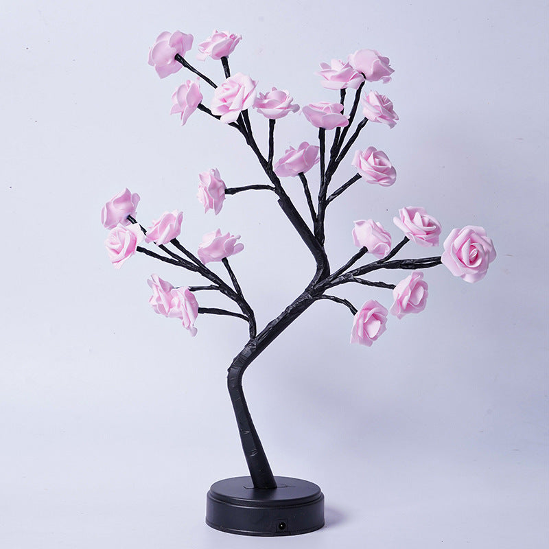 Flower Tree Rose Table Lamp – USB Fairy Night Light for Home & Gifts