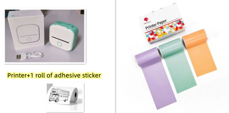 Portable Mini Thermal Label & Photo Printer | Bluetooth-Compatible | Price Tag & Student Study Aid Printer