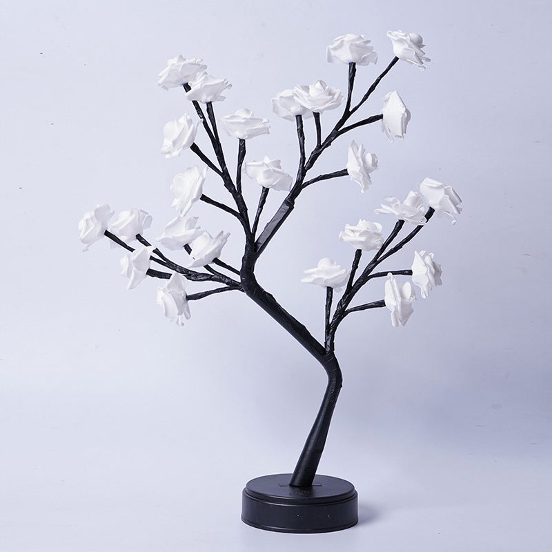 Flower Tree Rose Table Lamp – USB Fairy Night Light for Home & Gifts