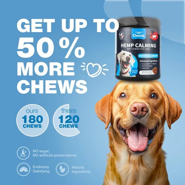 Hemp Calming Chews for Dogs – Anxiety Relief Treats for Stress & Relaxation