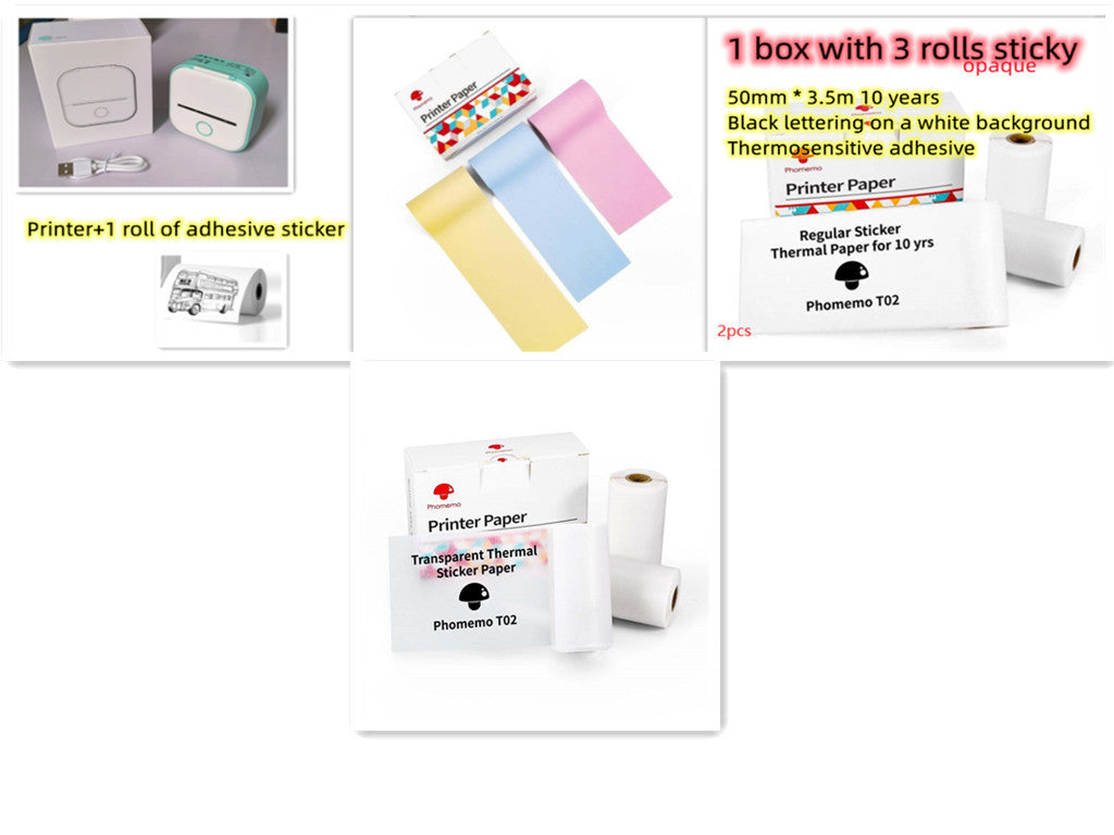 Portable Mini Thermal Label & Photo Printer | Bluetooth-Compatible | Price Tag & Student Study Aid Printer