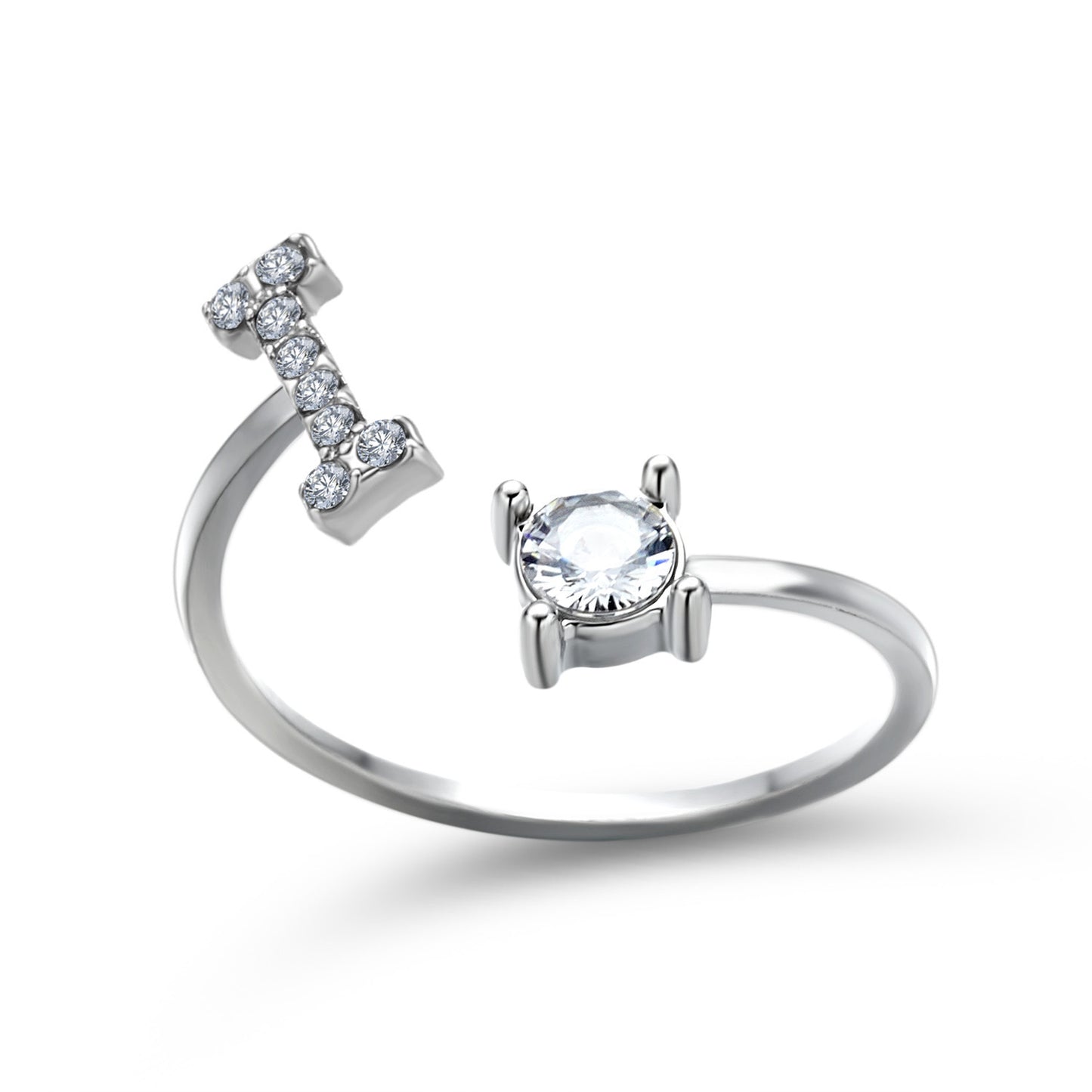 Adjustable Initial Letter Ring for Women – Elegant Fashion Jewelry