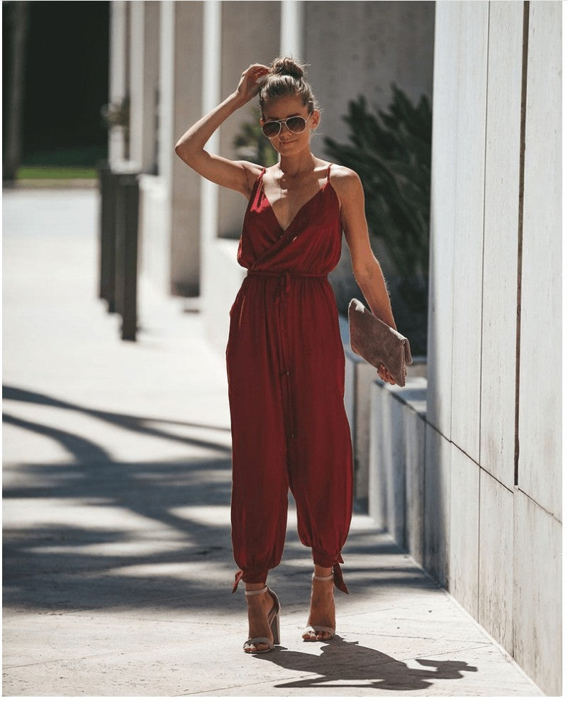Women’s Floral Print Spaghetti Strap Jumpsuit