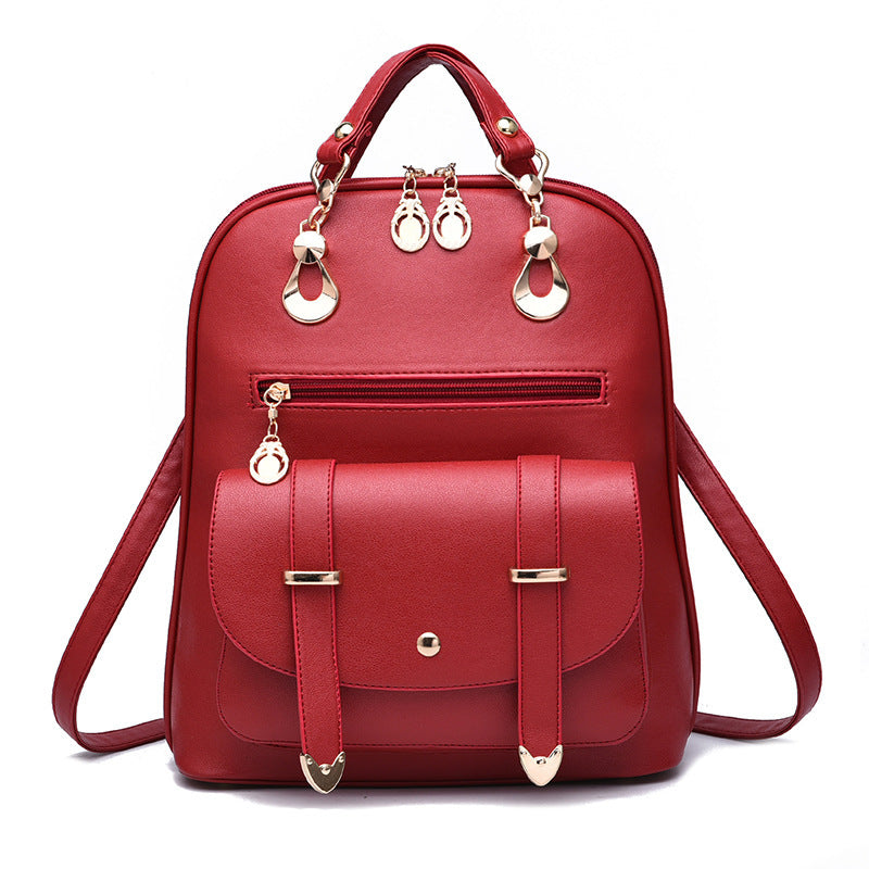 Women's PU Leather Backpack – Fashion Dual-Use Bag