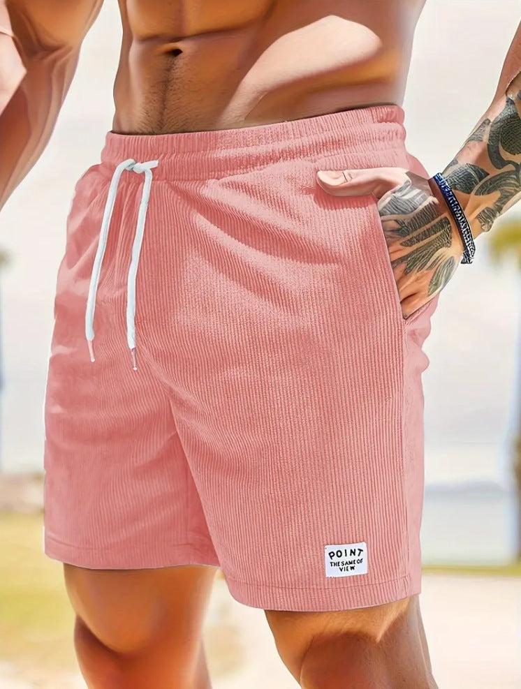 Men’s Lace-Up Corduroy Shorts – Summer Sports Pants