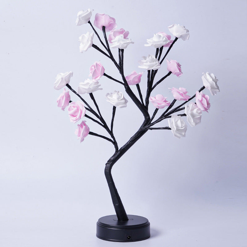 Flower Tree Rose Table Lamp – USB Fairy Night Light for Home & Gifts