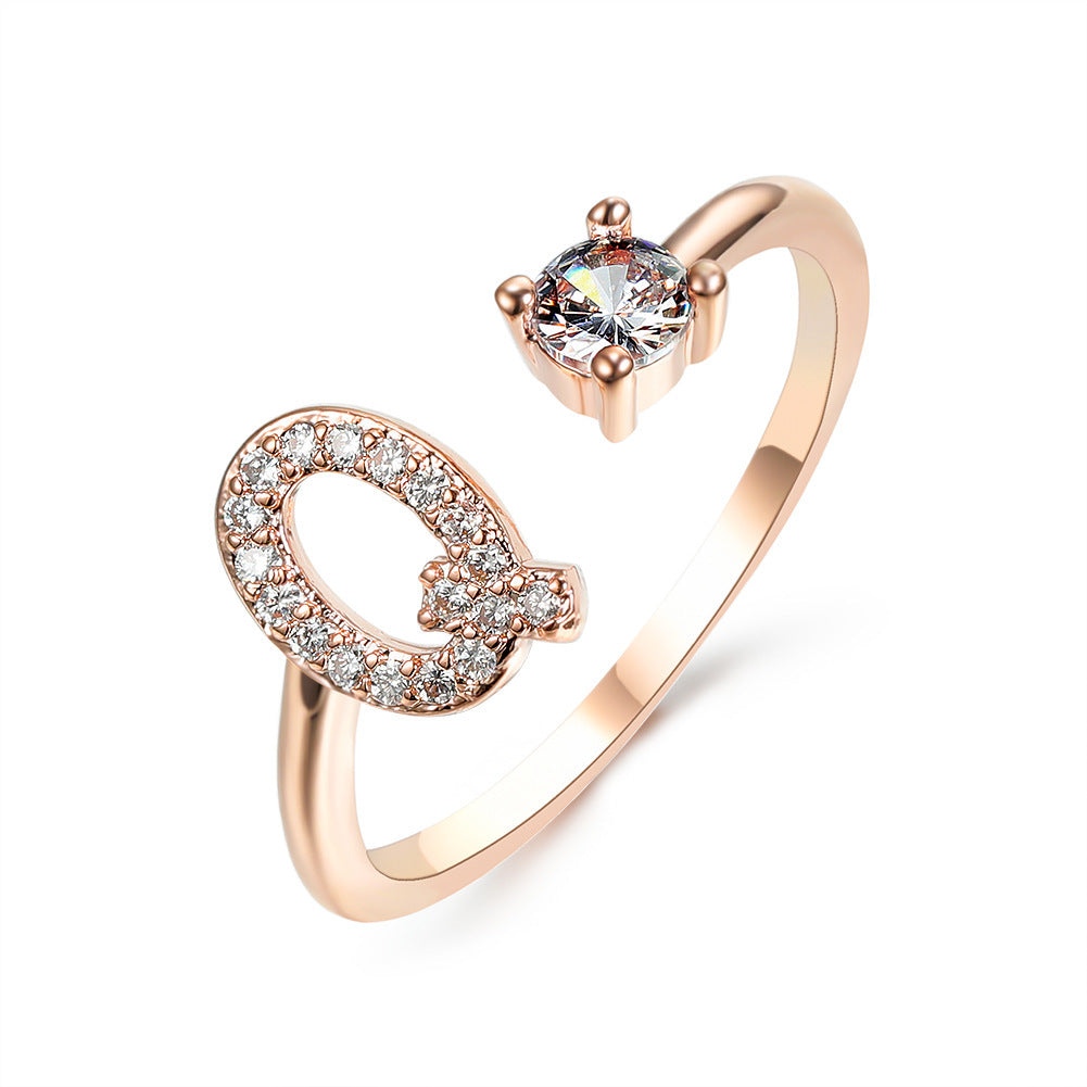 Adjustable Initial Letter Ring for Women – Elegant Fashion Jewelry