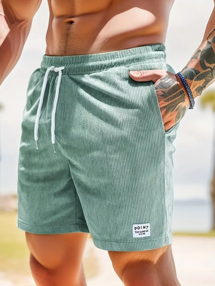 Men’s Lace-Up Corduroy Shorts – Summer Sports Pants