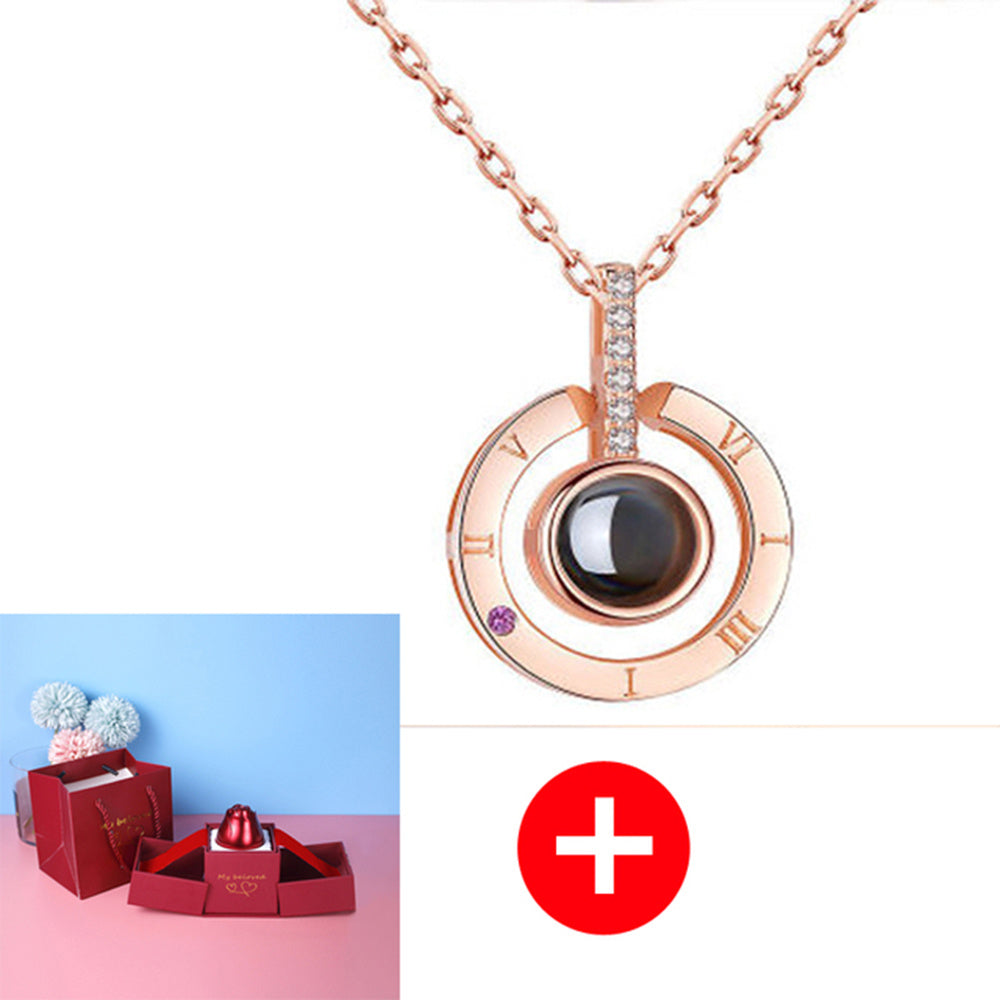 Valentine’s Day Metal Rose Jewelry Box – Necklace Gift