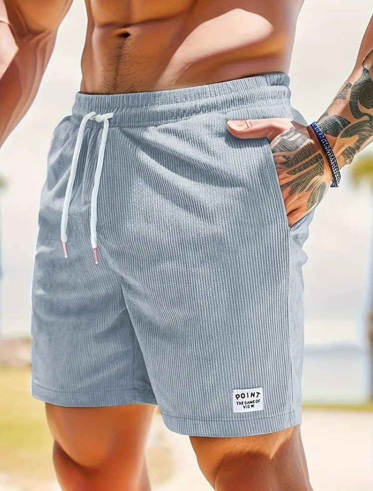 Men’s Lace-Up Corduroy Shorts – Summer Sports Pants