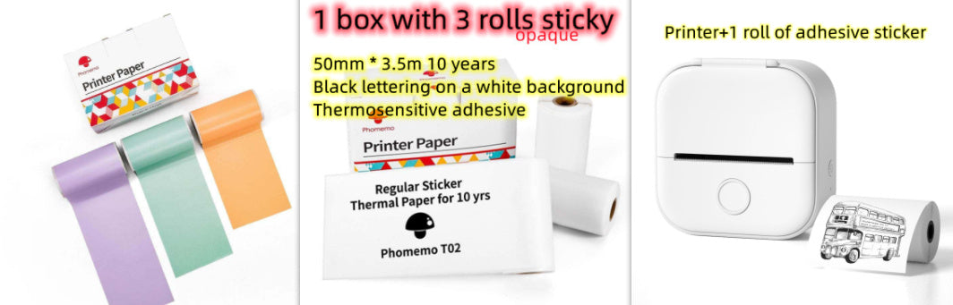 Portable Mini Thermal Label & Photo Printer | Bluetooth-Compatible | Price Tag & Student Study Aid Printer