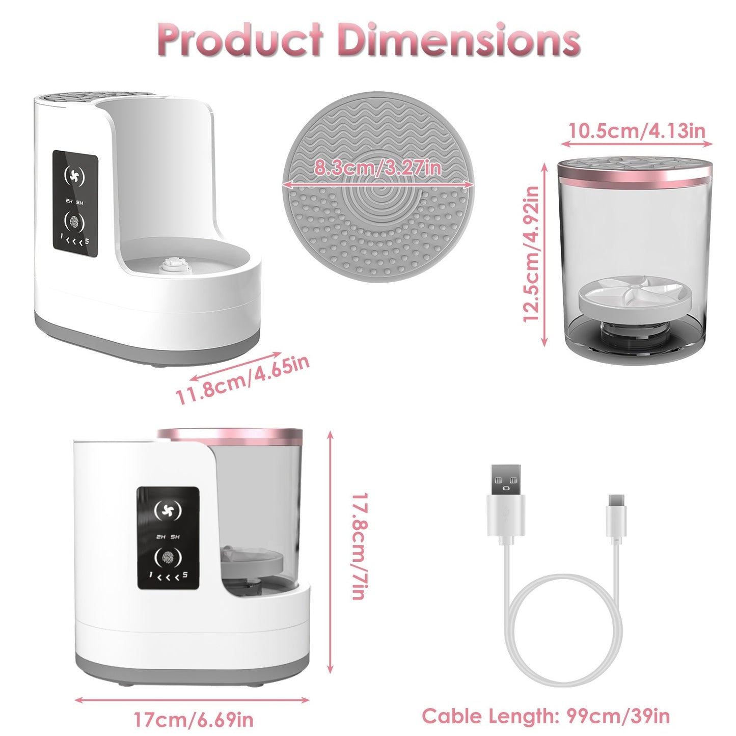 4-in-1 Electric Makeup Brush Cleaner with UV Disinfection & Storage