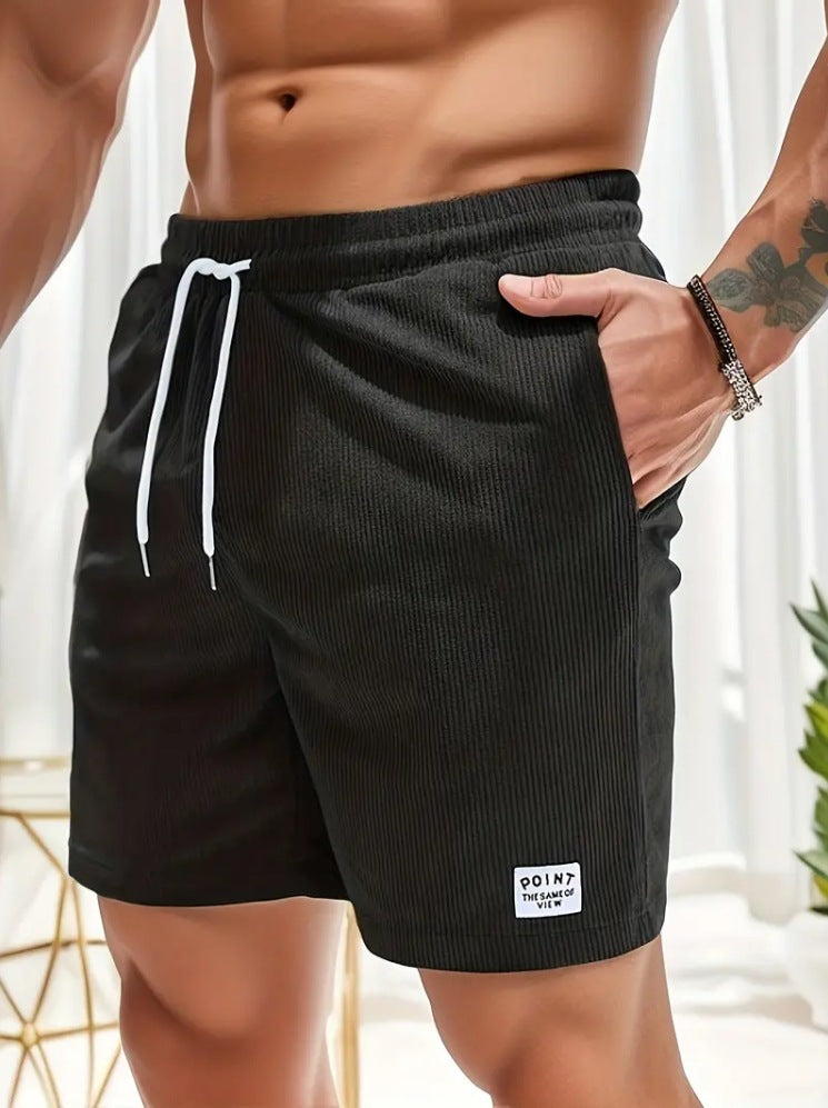 Men’s Lace-Up Corduroy Shorts – Summer Sports Pants