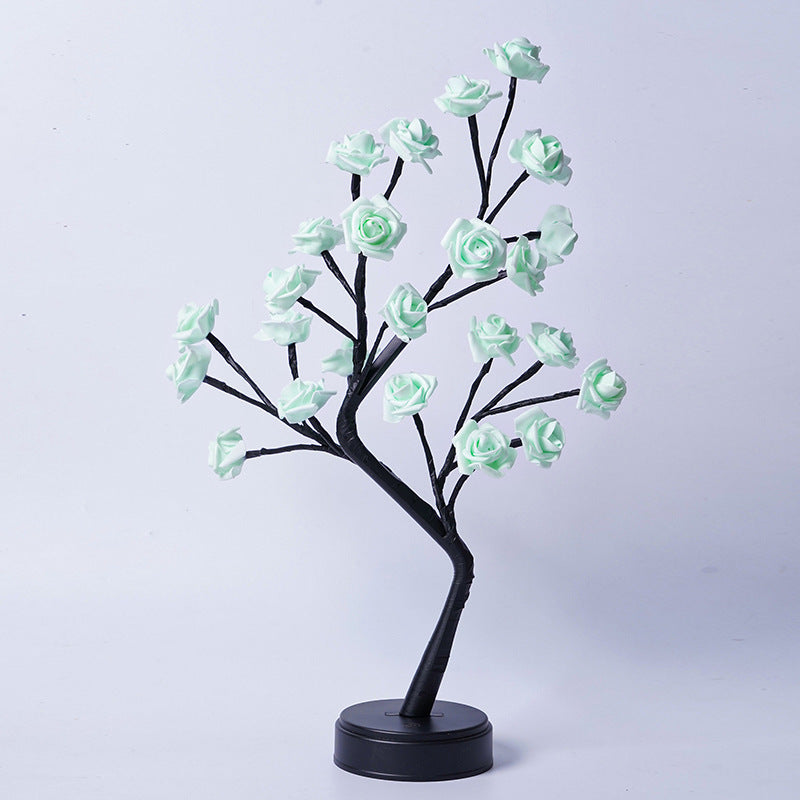 Flower Tree Rose Table Lamp – USB Fairy Night Light for Home & Gifts