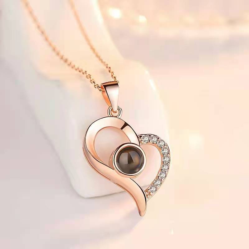 Valentine’s Day Metal Rose Jewelry Box – Necklace Gift