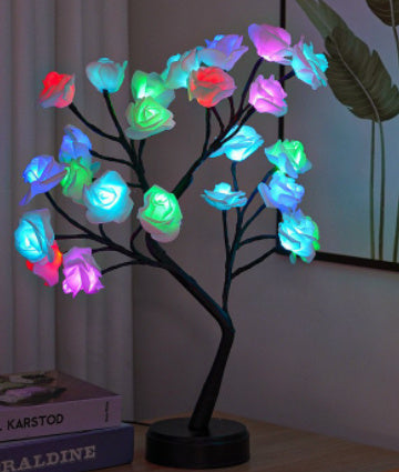 Flower Tree Rose Table Lamp – USB Fairy Night Light for Home & Gifts