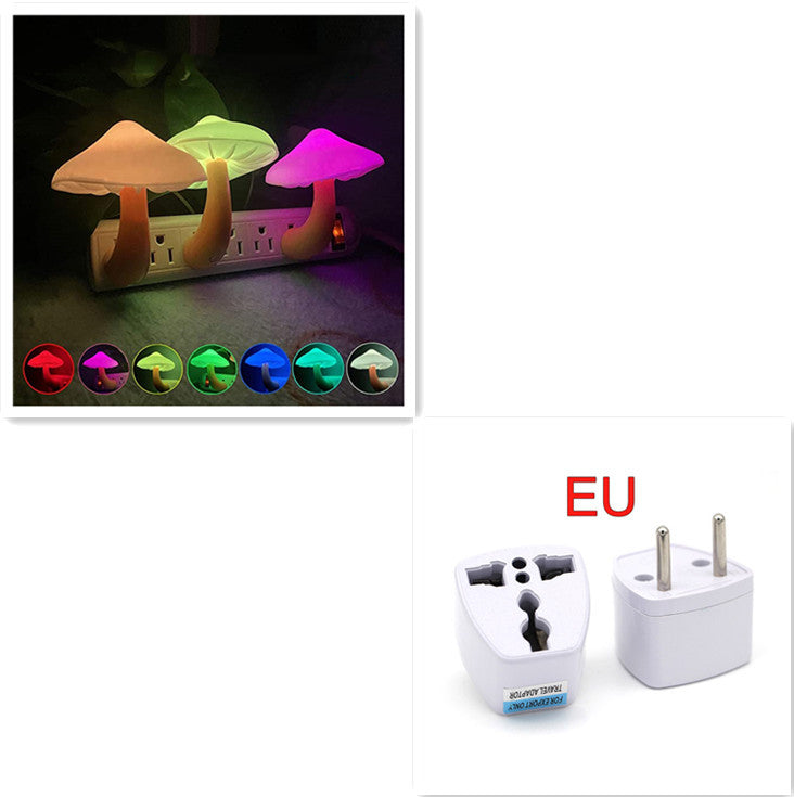 LED Mushroom Night Light – Plug-in Sensor Lamp for Home & Bedroom