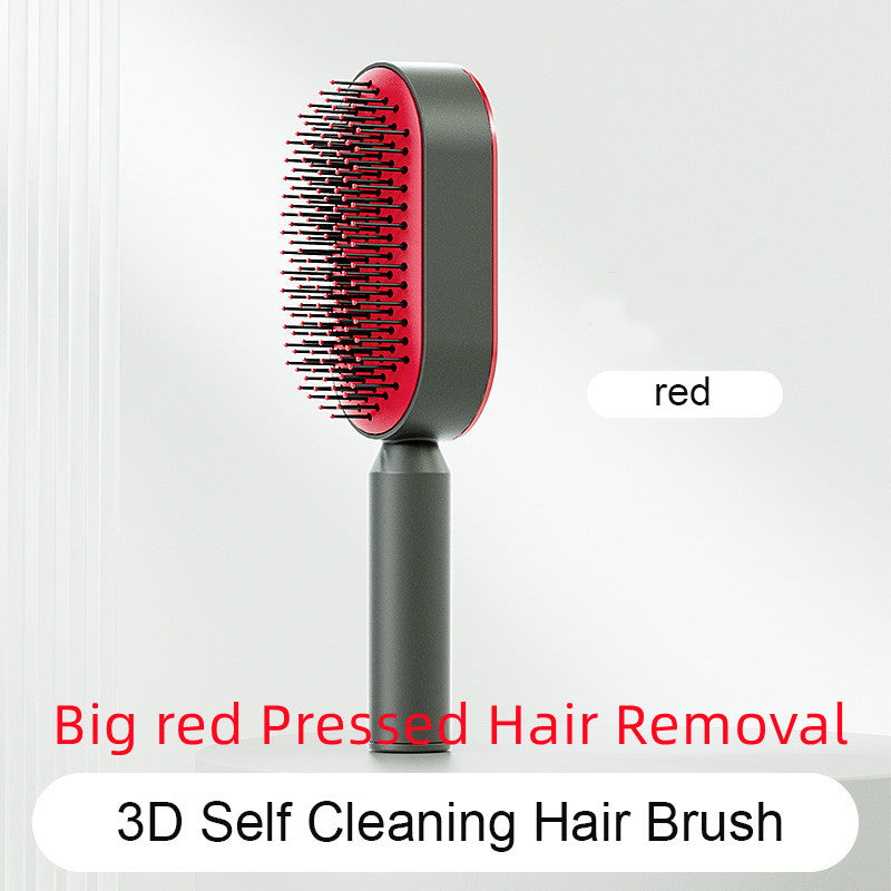 "Self-Cleaning Hair Brush for Women with Scalp Massage & Anti-Static Features"