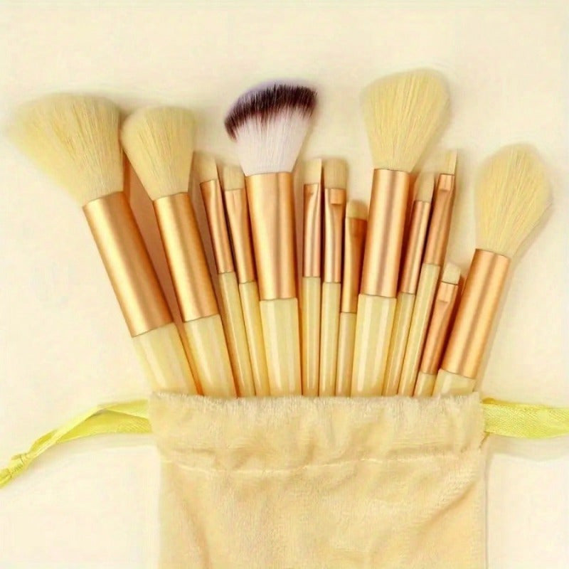 13pcs Makeup Brush Set – Soft & Fluffy Professional Beauty Kit with Foundation, Powder, Eyeshadow, Kabuki Brushes & Sponge