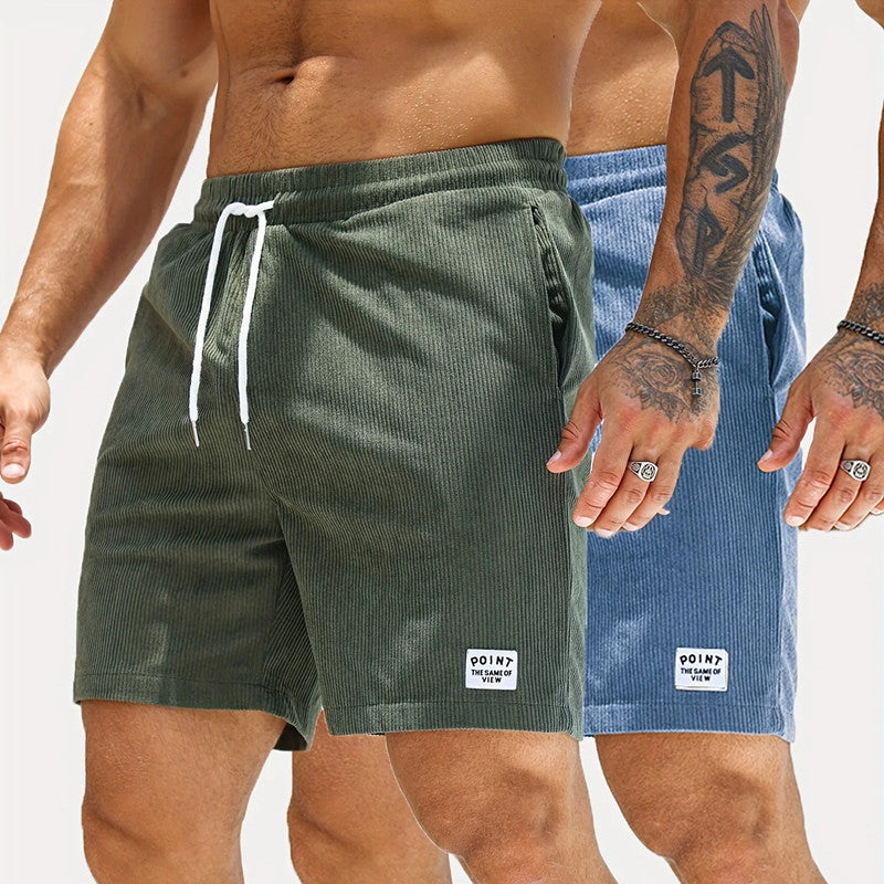 Men’s Lace-Up Corduroy Shorts – Summer Sports Pants