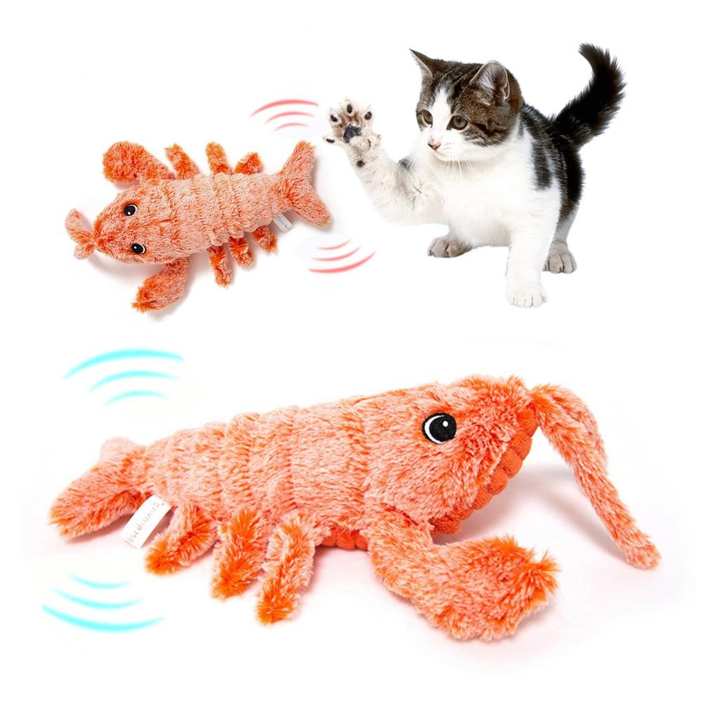 Electric Jumping Shrimp Cat Toy – USB Rechargeable Plush Lobster Simulation for Pets