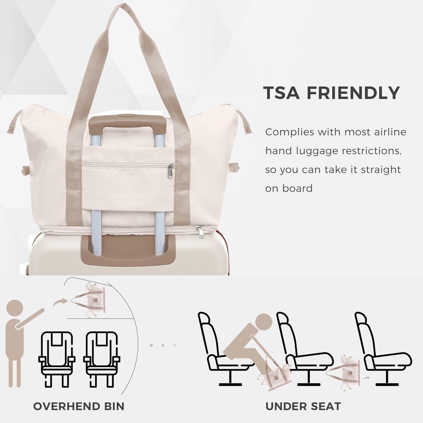 4-Piece Luggage Set with USB Port & Spinner Wheels – Beige