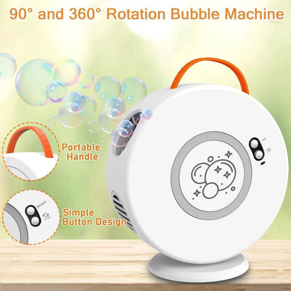 New Round Automatic Bubble Machine 360 Degree Rotation