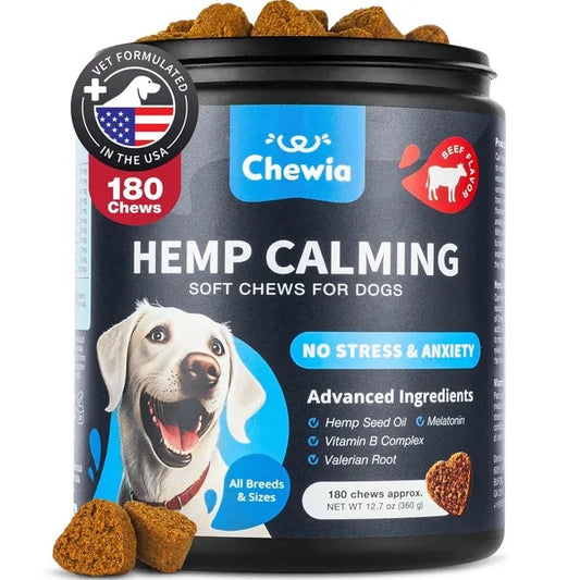 Hemp Calming Chews for Dogs – Anxiety Relief Treats for Stress & Relaxation