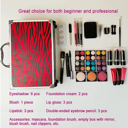 All-in-One Makeup Set – Eyeshadow, Lip Gloss, Blush & Accessories