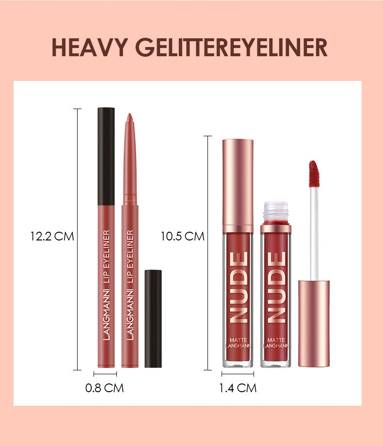12-Pcs Lipstick & Lip Liner Set – Waterproof Long-Lasting Matte Makeup