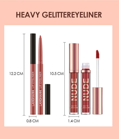12-Pcs Lipstick & Lip Liner Set – Waterproof Long-Lasting Matte Makeup