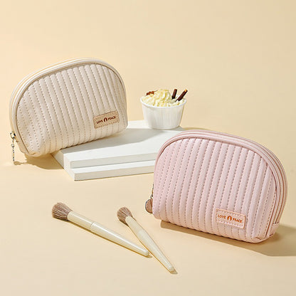 Round Cake Cosmetic Travel Bag Set Waterproof PU