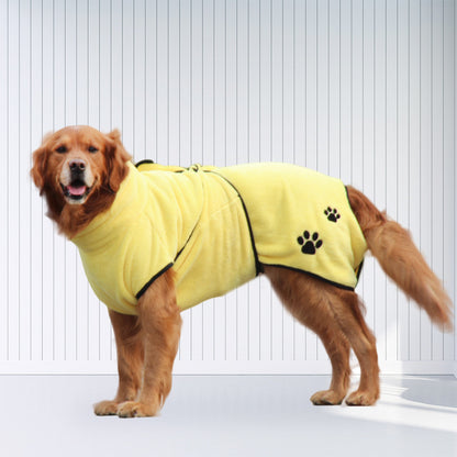 Soft Coral Fleece Pet Bathrobe – Absorbent Embroidered Pajamas for Dogs & Cats