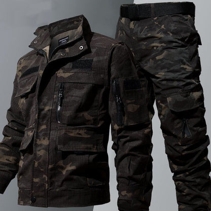 Men’s Camouflage Autumn/Winter Suit – Tear-Resistant Fitness Shirt & Overalls