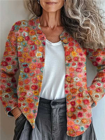 Women’s 3D Printed Knit Cardigan
