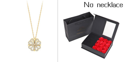 Women’s Zircon Four-leaf Clover Necklace – Multi-Wear Detachable Clavicle Chain