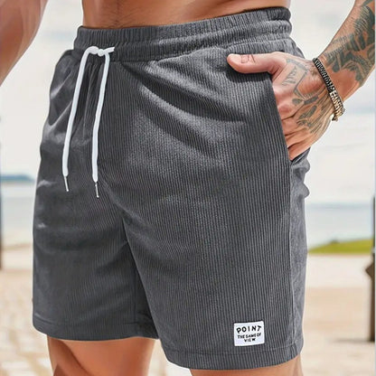 Men’s Lace-Up Corduroy Shorts – Summer Sports Pants