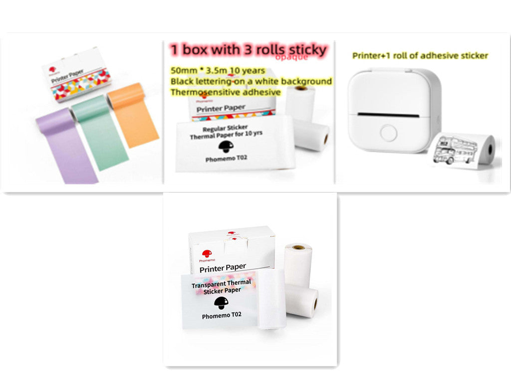 Portable Mini Thermal Label & Photo Printer | Bluetooth-Compatible | Price Tag & Student Study Aid Printer