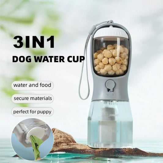 Multi-Functional Pet Travel Cup – Water, Food, Bags