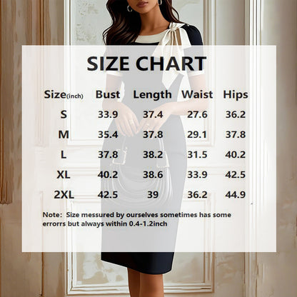 Women’s Contrast Color Bow Knot Bodycon Dress
