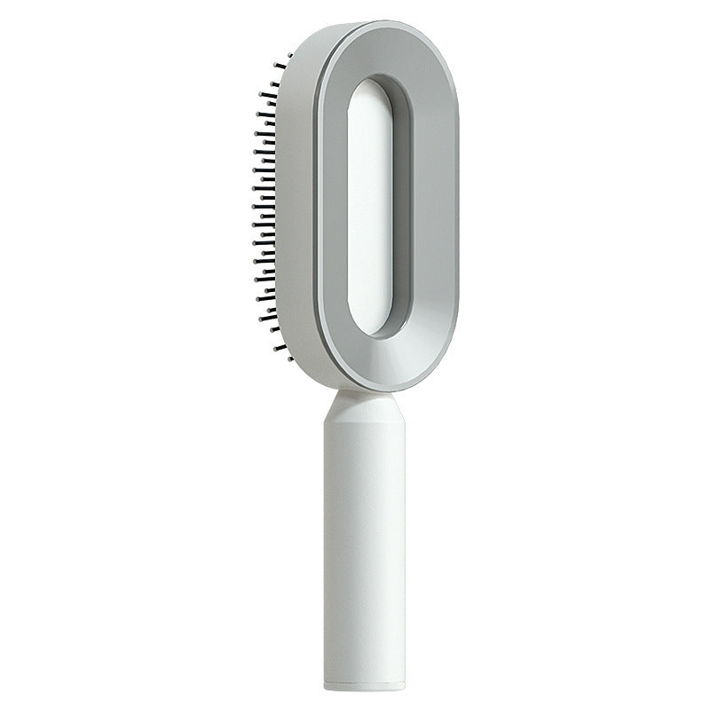 "Self-Cleaning Hair Brush for Women with Scalp Massage & Anti-Static Features"