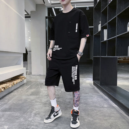 Men’s Summer Sportswear Set – Casual T-Shirt & Shorts Suit