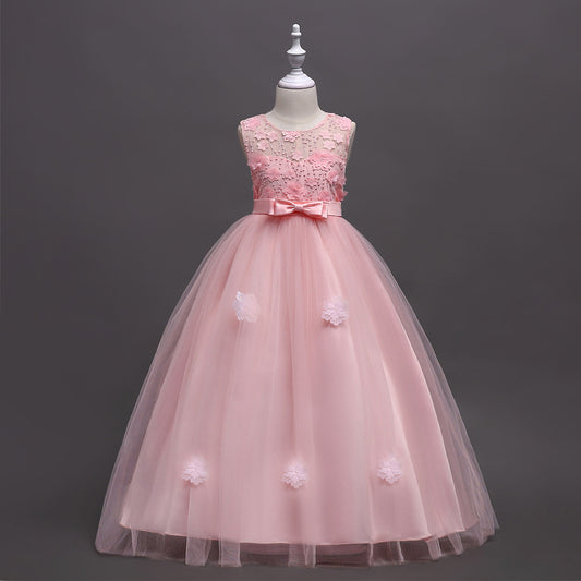 Girls Mesh Wedding & Evening Gown Dress