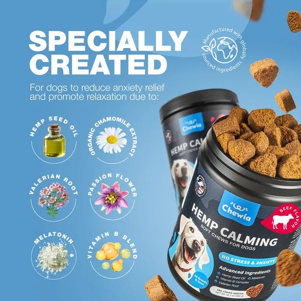 Hemp Calming Chews for Dogs – Anxiety Relief Treats for Stress & Relaxation