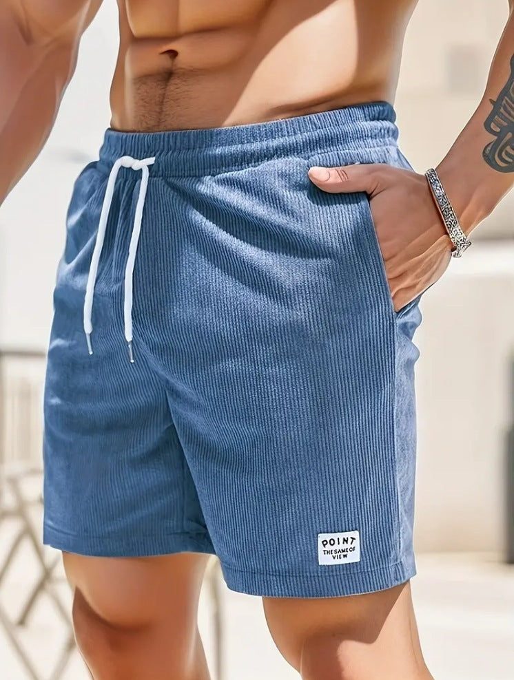 Men’s Lace-Up Corduroy Shorts – Summer Sports Pants