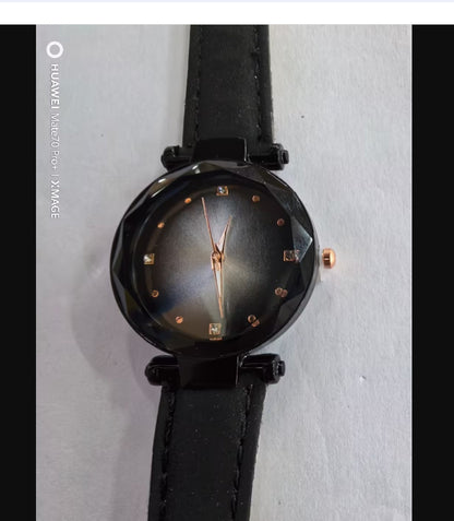 Rose Gold Women’s Diamond Watch – Starry Sky Magnetic Waterproof