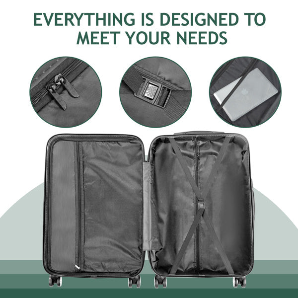 4-in-1 Vertical Stripe Luggage Set – Spinner Suitcase